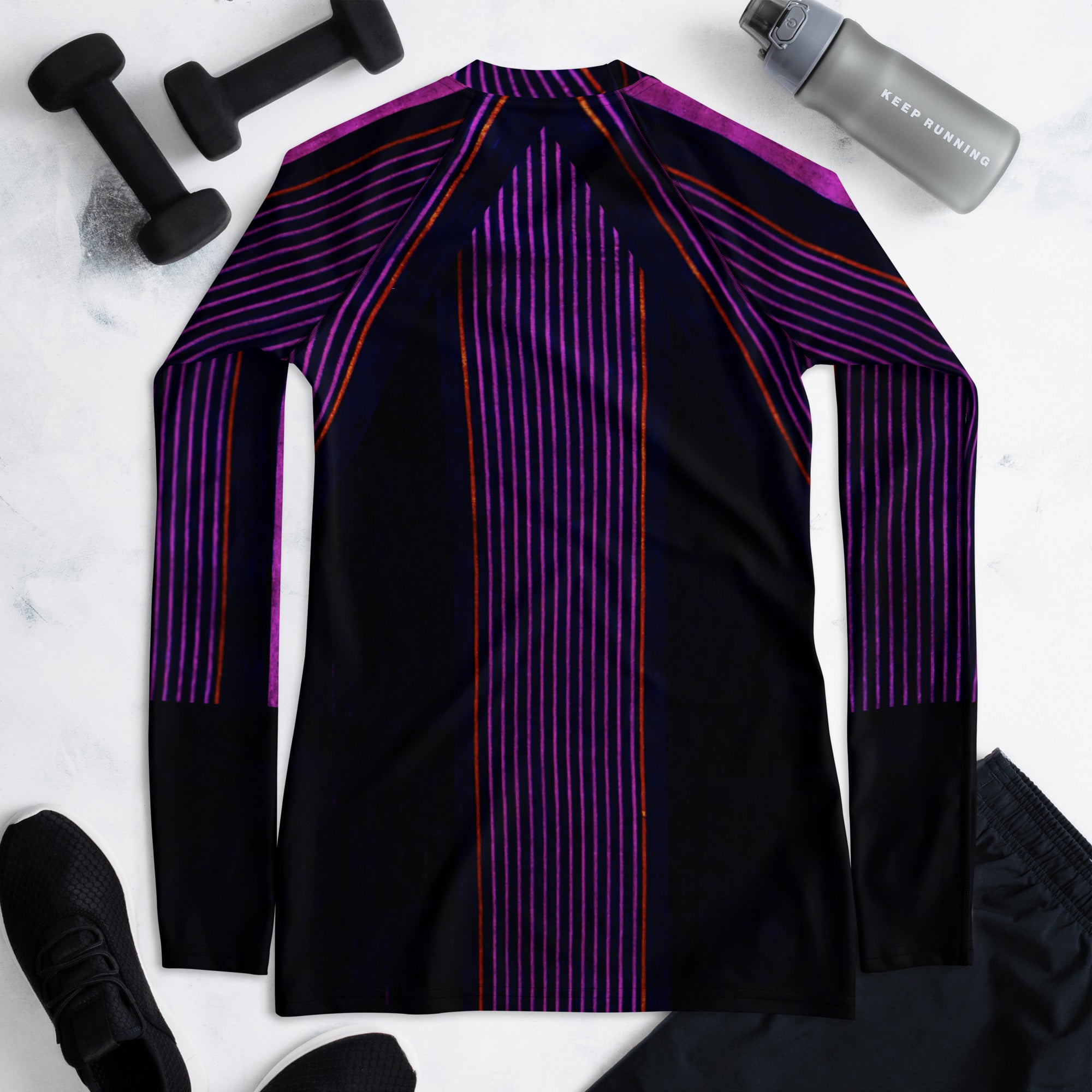 Women's Long-sleeved Gym Top. Dancer or Runner top. Surfer's Rashguard. Cool Streetwear Fashion Top. Peppermint by WickedYo